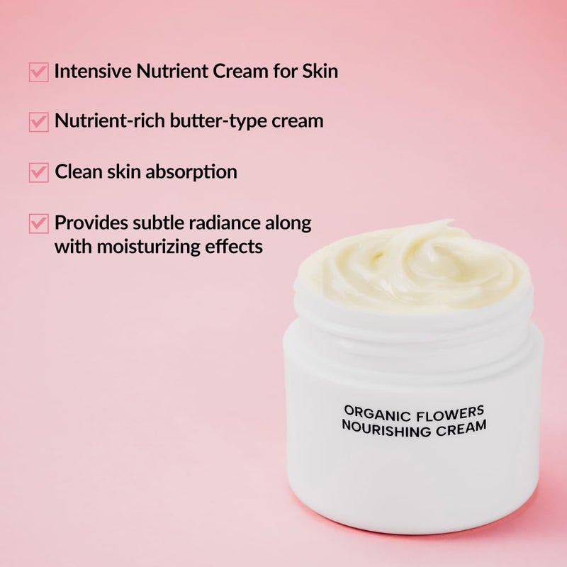 Whamisa Organic Flowers Nourishing Cream, 95.2% Organic, Waterless Formula, Fermented Ingredient Formula for Deep Hydration & Skin Comfort, Moisturizing, Korean Skin Care (50ml) - Image 3